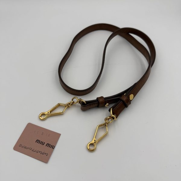 PreOwned Miu Miu Mini Vitello Lux Brown Leather Handbag - Image 10