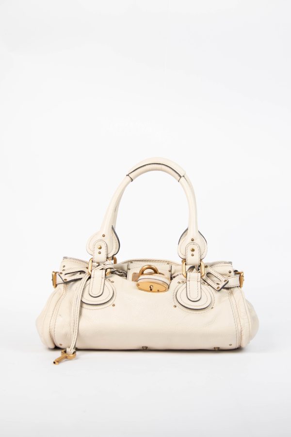 2000s Chloe Cream Leather Paddington Shoulder Bag