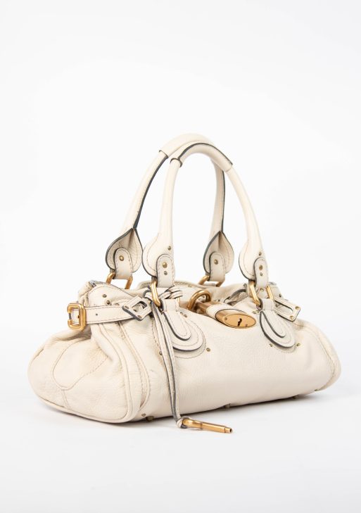 2000s Chloe Cream Leather Paddington Shoulder Bag