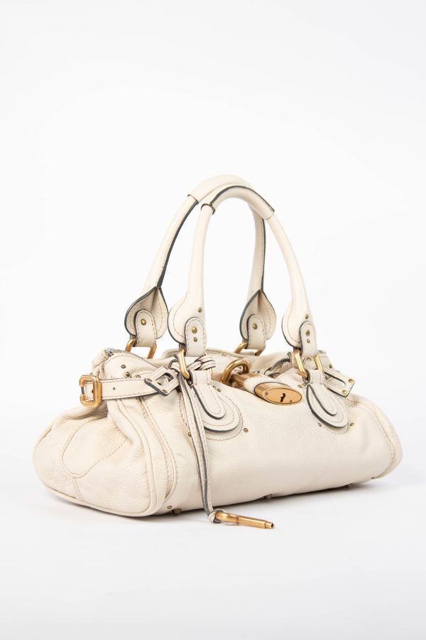 2000s Chloe Cream Leather Paddington Shoulder Bag