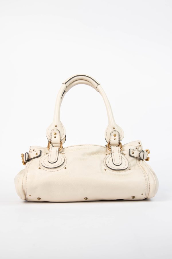 2000s Chloe Cream Leather Paddington Shoulder Bag
