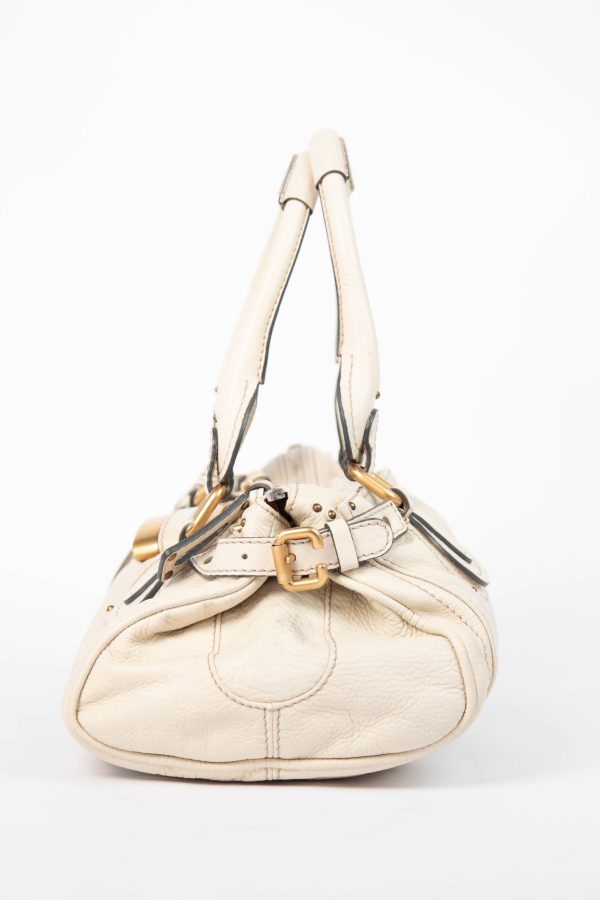 2000s Chloe Cream Leather Paddington Shoulder Bag