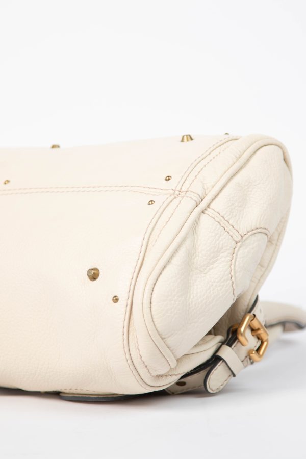 2000s Chloe Cream Leather Paddington Shoulder Bag