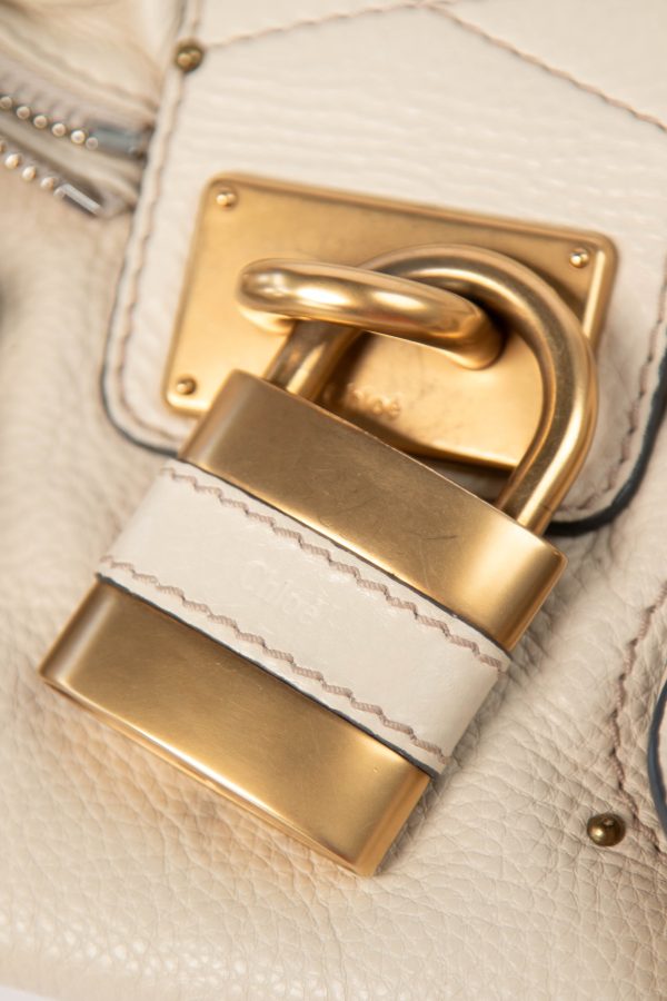 2000s Chloe Cream Leather Paddington Shoulder Bag