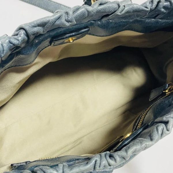 Authentic PreOwned miu miu Vitello Lux Ribbon 2way Bag Navy - Image 7