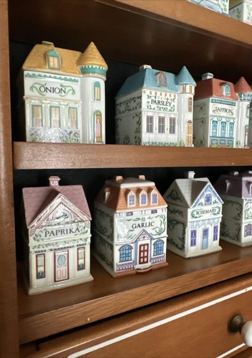 Lenox Spice Village 1989 Set Of 19 Spice House Jars And Wooden Rack Vintage