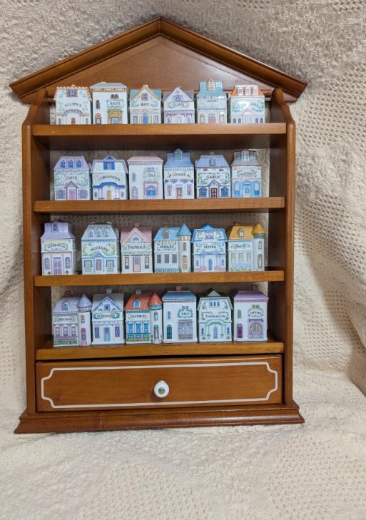 1989 Lenox Spice Village Complete Set  24  Fine Porcelain W Rack