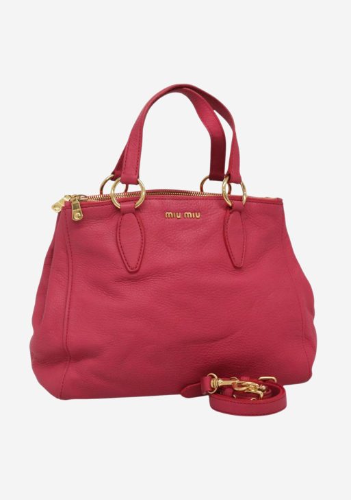 Pink leather 2way bag
