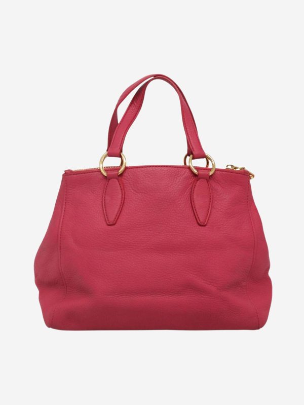 Pink leather 2way bag