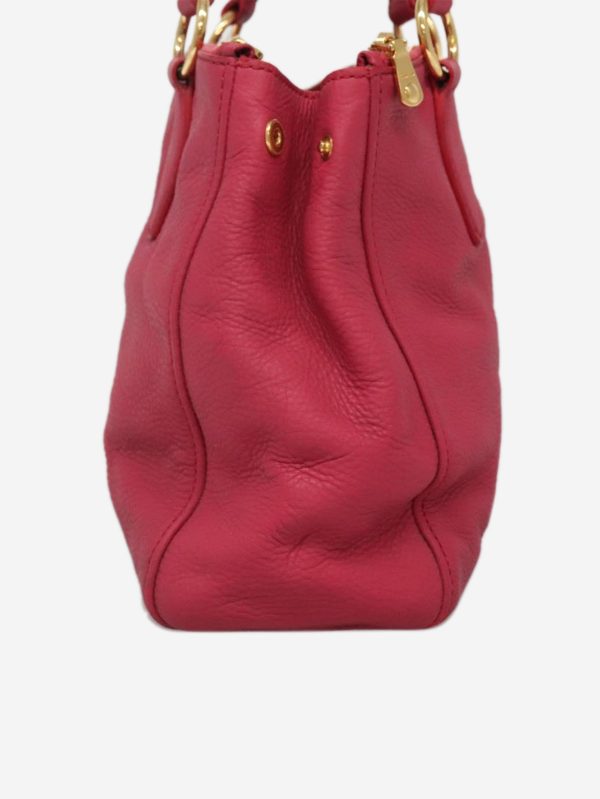 Pink leather 2way bag