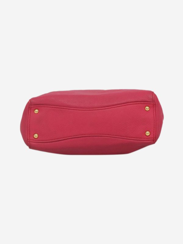 Pink leather 2way bag