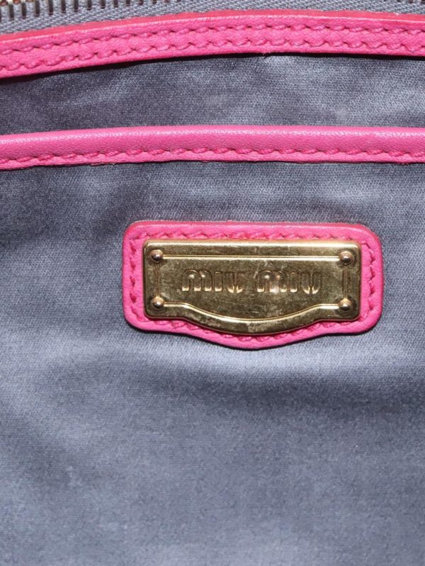 Pink leather 2way bag