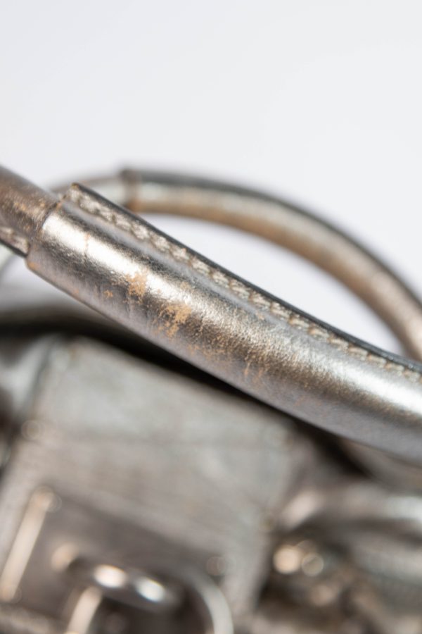2000s Chloe Silver Metallic Leather Paddington Shoulder Bag