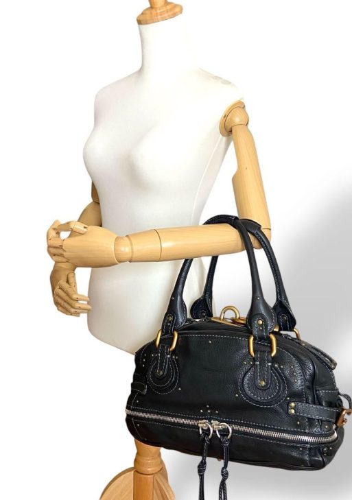 Rare Chloe Paddington Hand Bag Leather Black