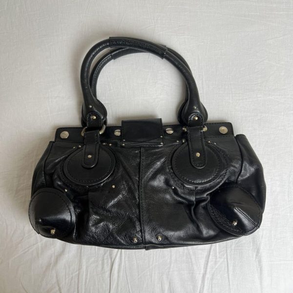 Rare Chloe Paddington Handbag Shoulder Bag Padlock Key Black Leather silver - Image 5