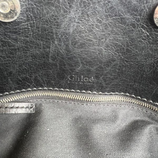 Rare Chloe Paddington Handbag Shoulder Bag Padlock Key Black Leather silver - Image 9