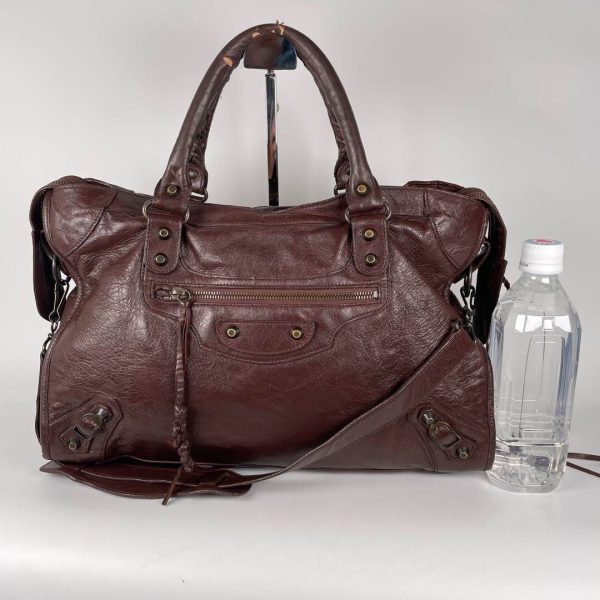 BALENCIAGA Classic City 115748 - Mogano Chocolate Brown Leather Shoulder Bag ES1 - Image 2