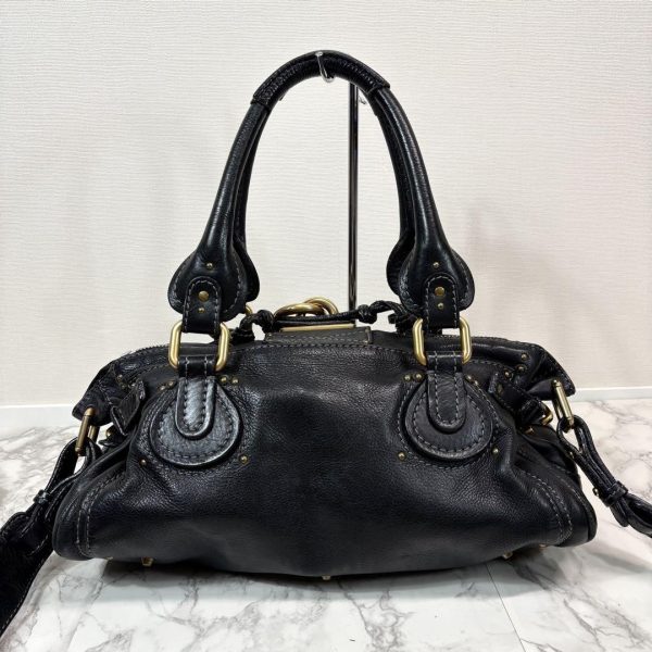 Rare Chloe 32914 Paddington Shoulder Bag Black Leather W Padlock Key - Image 2
