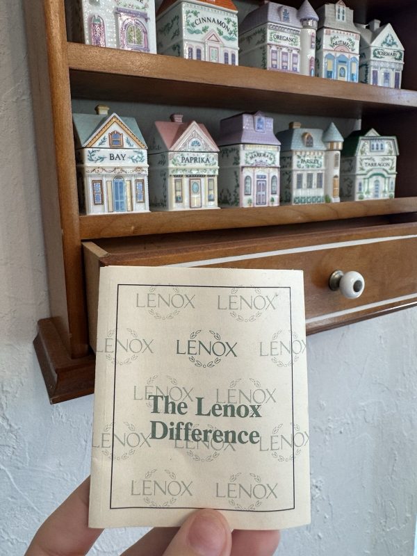1989 Lenox Village Spice Jars (19) & Original Spice Rack - Image 4