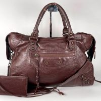 BALENCIAGA Classic City 115748 - Mogano Chocolate Brown Leather Shoulder Bag ES1