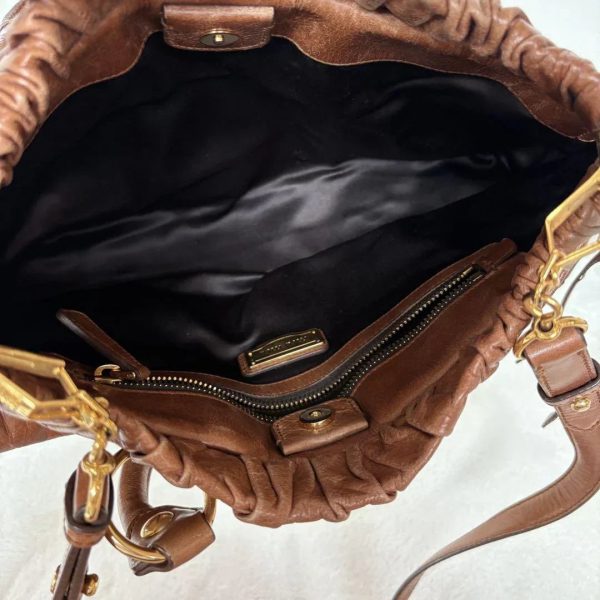 Authentic PreOwned miumiu vitello lux ribbon 2way bag brown leather shoulder - Image 7