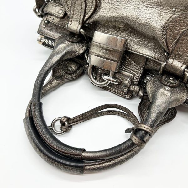 Rare Chloe Paddington handbag metallic silver Shoulder Bag Leather Women's - Image 6