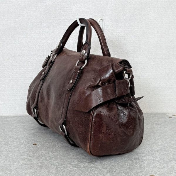 Authentic PreOwned miu miu vitello lux side ribbon bag y2k Dark brown - Image 2
