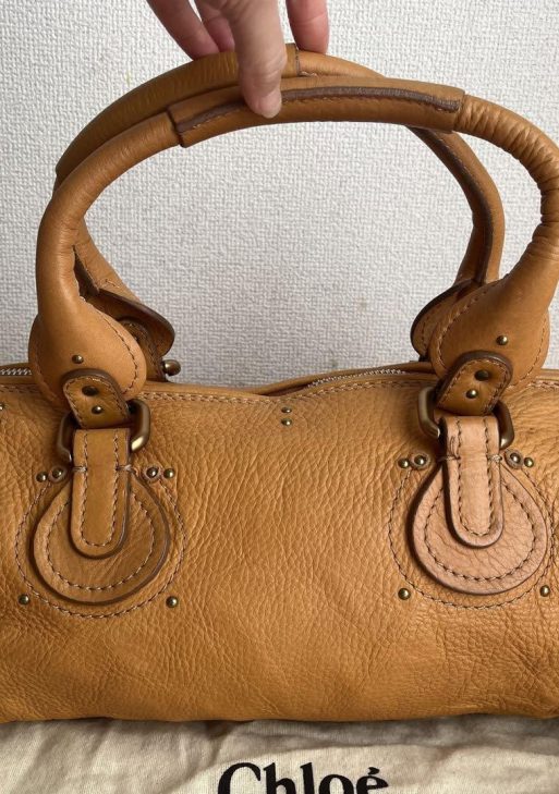 Rare Chloe Paddington Handbag Shoulder Bag Padlock Key Leather Brown