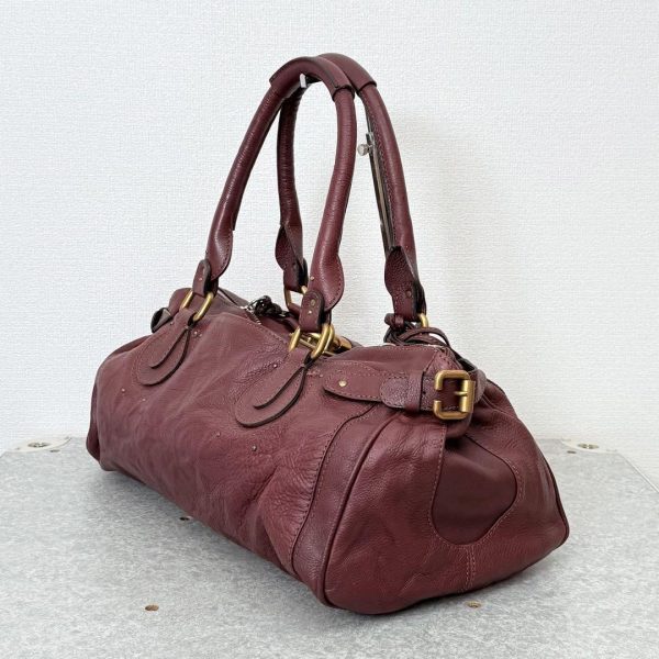Rare Chloe Paddington Large Editor's Bag Leather Bordeaux Padlock Key Used - Image 3