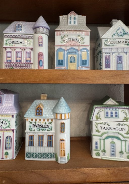 1989 Lenox Village Spice Jars (19) & Original Spice Rack