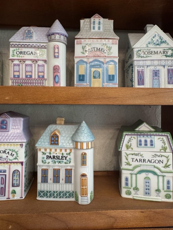 1989 Lenox Village Spice Jars (19) & Original Spice Rack - Image 1
