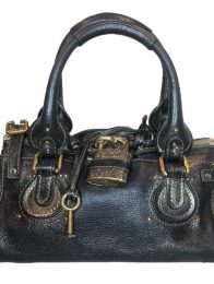 Chloe Paddington Black Leather Bag – Crystal Lock + Key + COA + Dust Bag