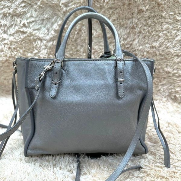 BALENCIAGA Papier 2way Shoulder Hand Bag Tote Leather Gray Women Authentic - Image 2