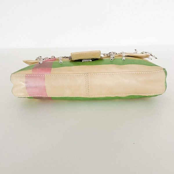 Authentic FENDI Baguette Cream Leather Beads Embroidered Pre-owned - Image 14