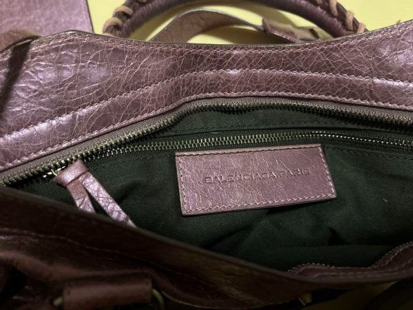 BALENCIAGA Y2K Classic City 115748 2-Way Shoulder Bag – Purple Leather AUTH ES1 - Image 1