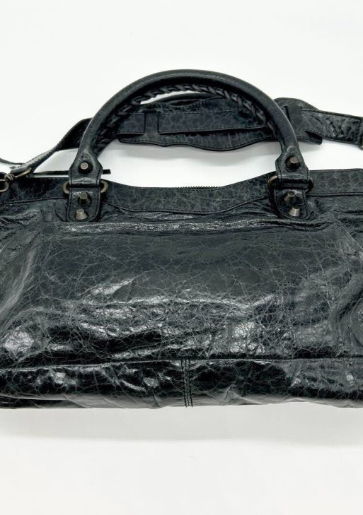 Y2K BALENCIAGA Classic First 103208 2-Way Handbag – Black Leather Authentic ES1