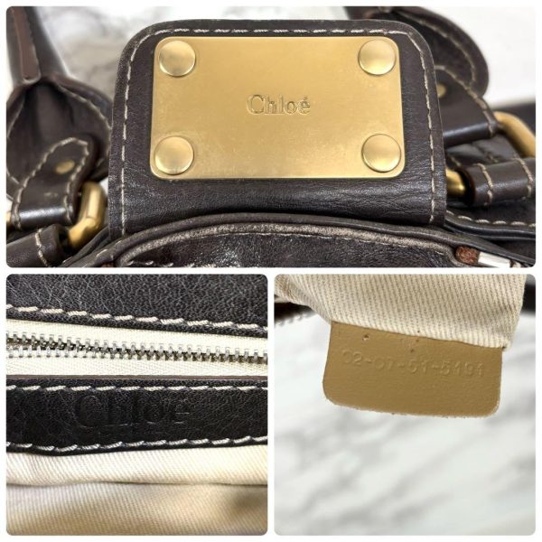 Rare Chloe Mini Paddington Handbag Leather Key and Lock Dark Brown Used - Image 8