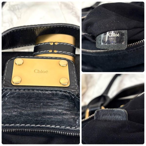 Rare Chloe 32914 Paddington Shoulder Bag Black Leather W Padlock Key - Image 11