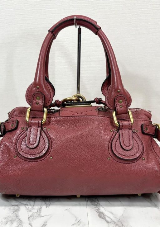 Rare Chloe Paddington Hand Bag Leather Pink With Padlock Key