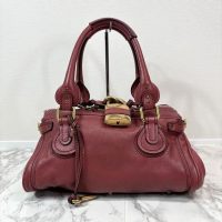 Rare Chloe Paddington Hand Bag Leather Pink With Padlock Key