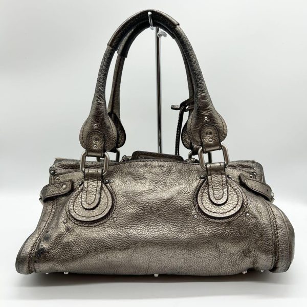 Rare Chloe Paddington handbag metallic silver Shoulder Bag Leather Women's - Image 2