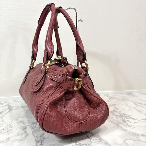 Rare Chloe Paddington Hand Bag Leather Pink With Padlock Key - Image 5