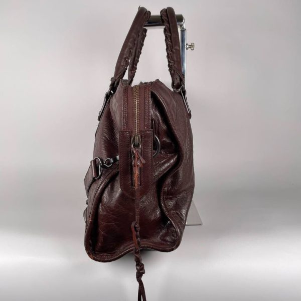BALENCIAGA Classic City 115748 - Mogano Chocolate Brown Leather Shoulder Bag ES1 - Image 4