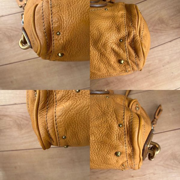 Rare Chloe Paddington Handbag Shoulder Bag Padlock Key Leather Brown - Image 9