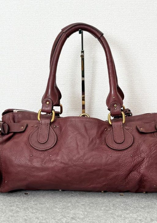 Rare Chloe Paddington Large Editor's Bag Leather Bordeaux Padlock Key Used