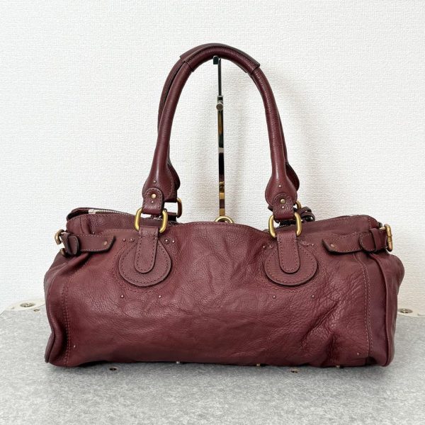 Rare Chloe Paddington Large Editor's Bag Leather Bordeaux Padlock Key Used - Image 1