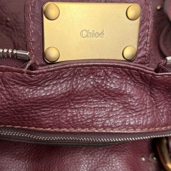 Rare Chloe Paddington Large Editor's Bag Leather Bordeaux Padlock Key Used - Image 9