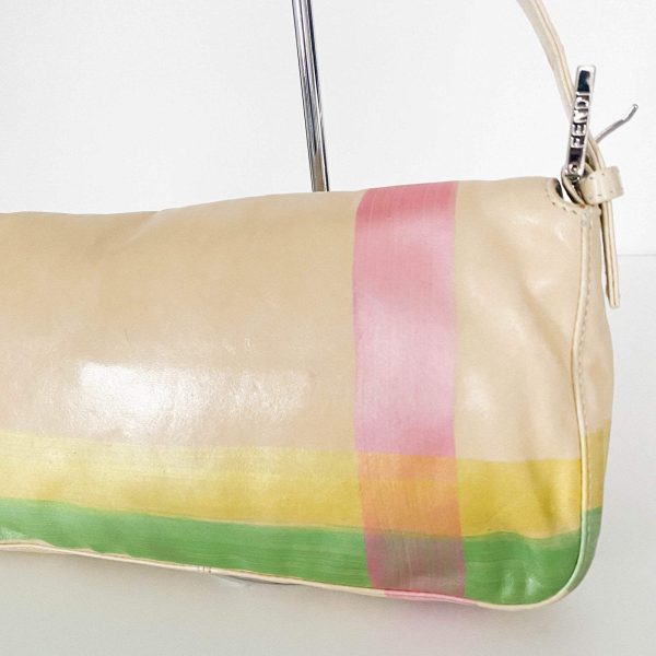 Authentic FENDI Baguette Cream Leather Beads Embroidered Pre-owned - Image 9