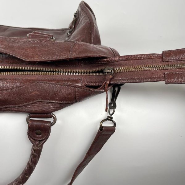 BALENCIAGA Classic City 115748 - Mogano Chocolate Brown Leather Shoulder Bag ES1 - Image 15