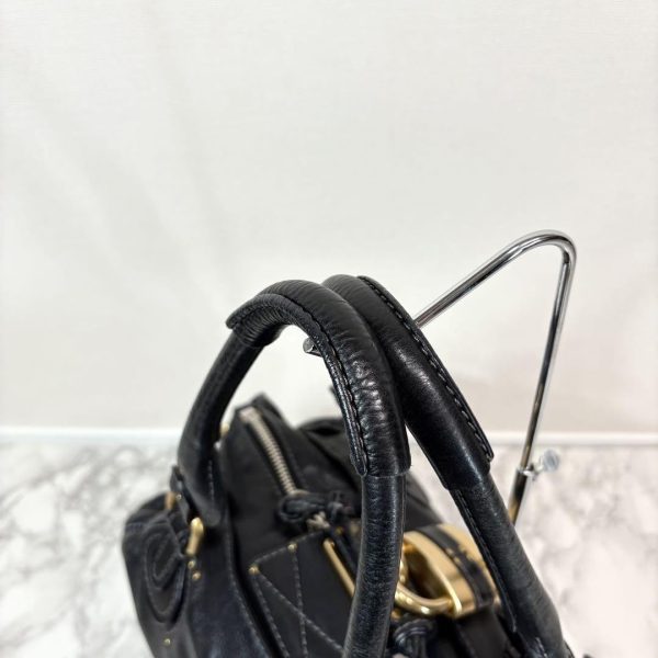 Rare Chloe 32914 Paddington Shoulder Bag Black Leather W Padlock Key - Image 5